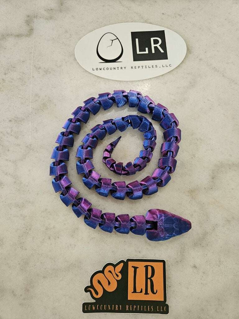 3-D Printed Snake - Blue/Purple Multi-Color