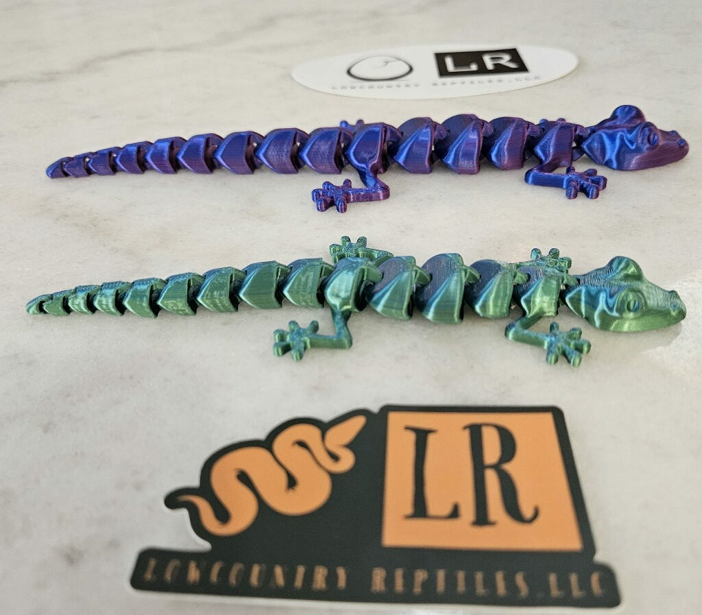 3-D Printed Gecko - Blue/Green/Purple Multi-Color