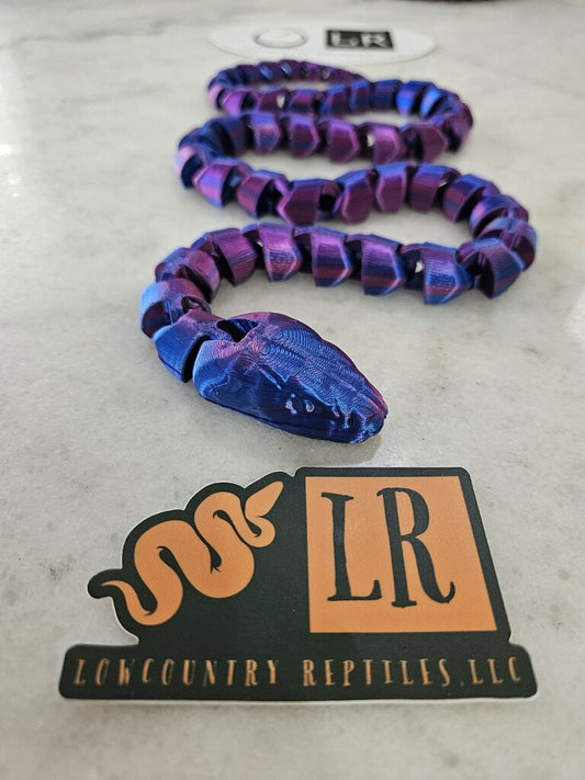 3-D Printed Snake - Blue/Purple Multi-Color
