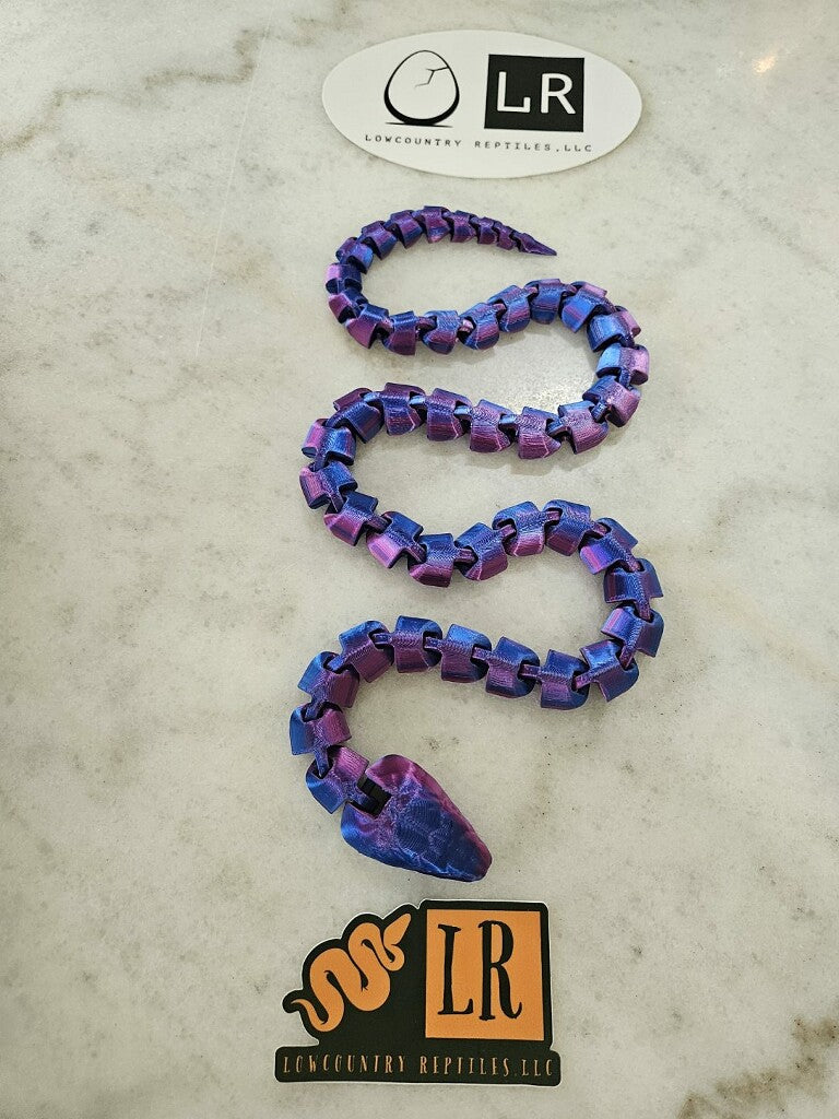 3-D Printed Snake - Blue/Purple Multi-Color