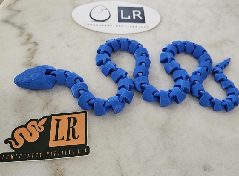 3-D Printed Snake - Blue