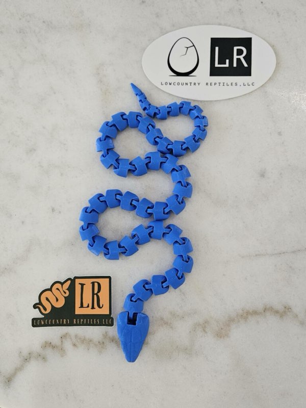 3-D Printed Snake - Blue