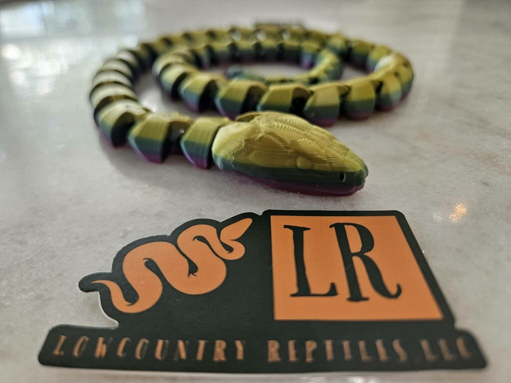 Snake. Shop 3-D Printed Snake - Gold/Green Multi-Color – Lowcountry Reptiles