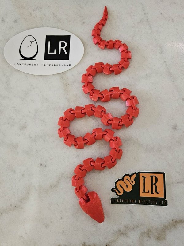 3-D Printed Snake - Red