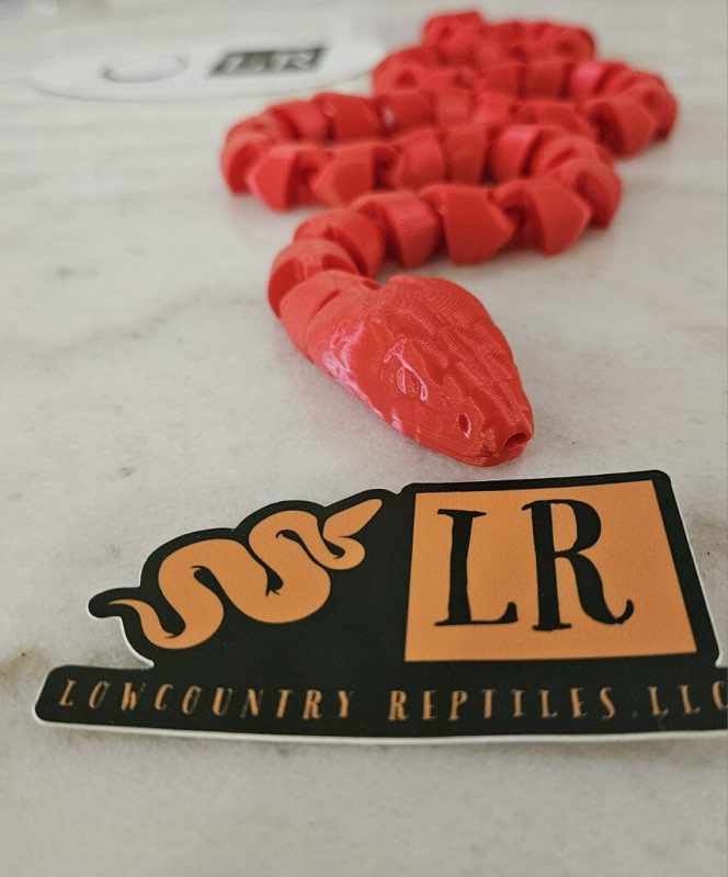 3-D Printed Snake - Red