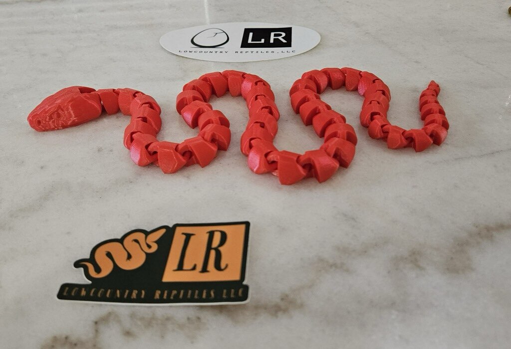 3-D Printed Snake - Red