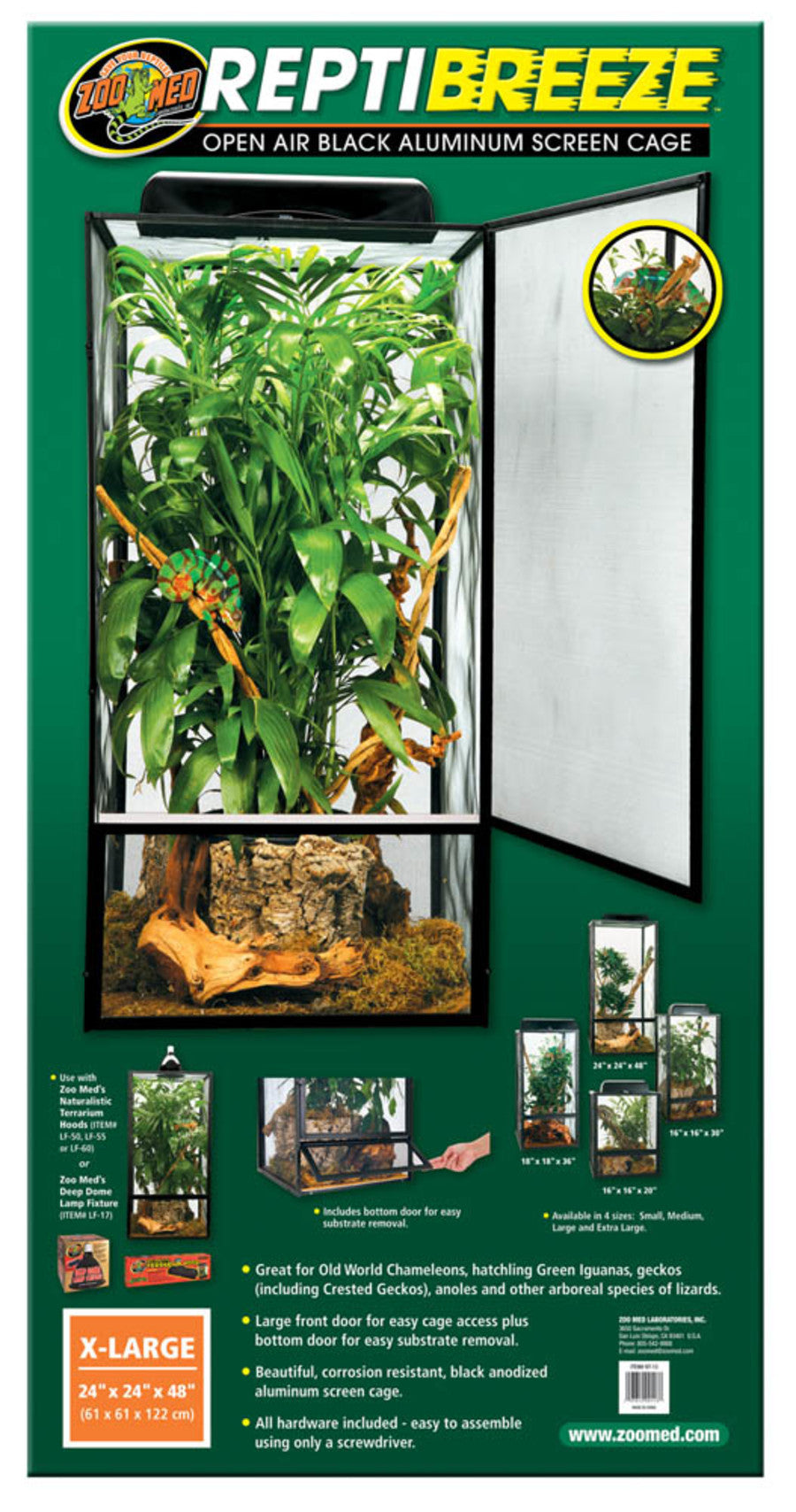 ReptiBreeze Aluminum Screen Cage - Zoo Med