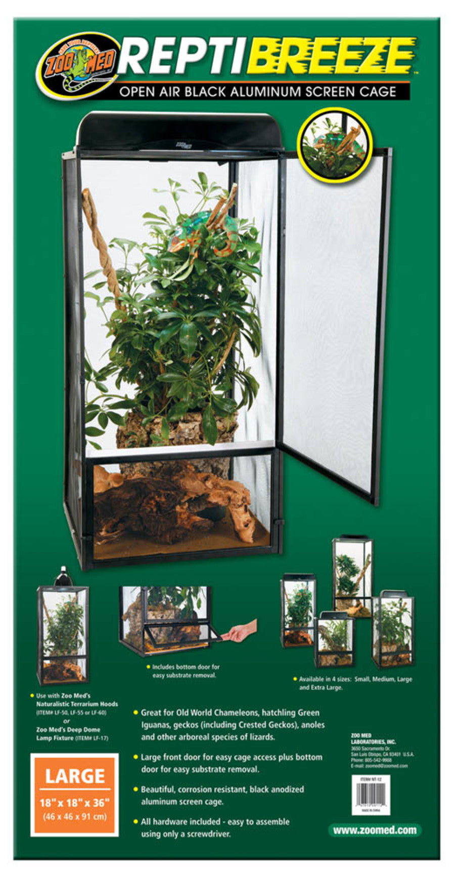 ReptiBreeze Aluminum Screen Cage - Zoo Med